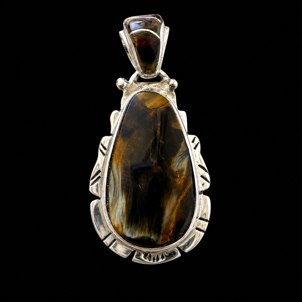 Namibian Pietersite Pendant in Sterling Silver - Ed Lohman Silverwork